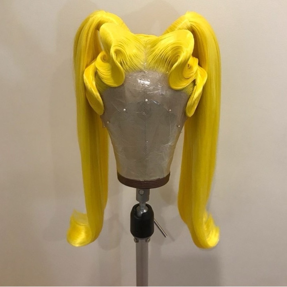 Yellow updo wig